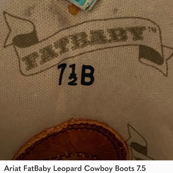 Ariat Fatbaby Leopard Cowboy Boot. 7.5 - Picture 7 of 9